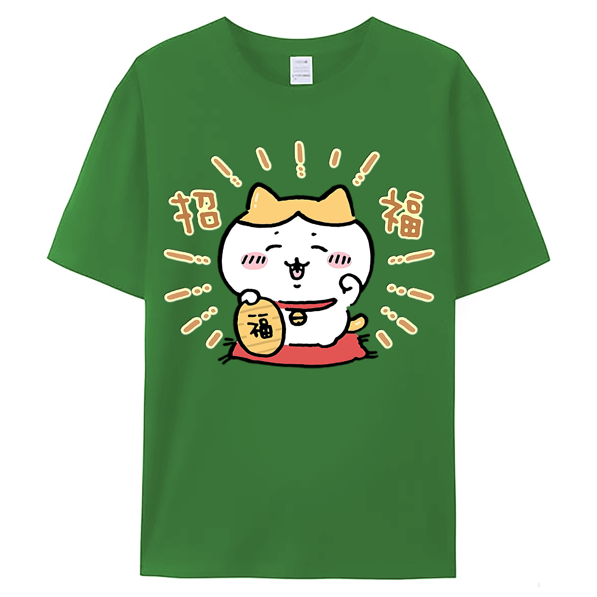 （画像用） ちいかわ ハチワレ Chii-kawa hachiware レディースカジュアルプリントTシャツ（綿100％）